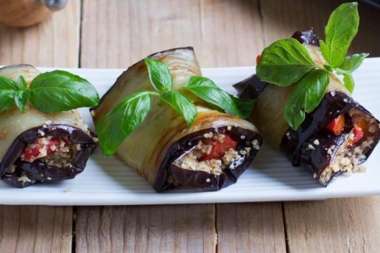 Summer Eggplant Rolls with Tomato-Walnut Filling Summer Eggplant Rolls with Tomato-Walnut Filling
