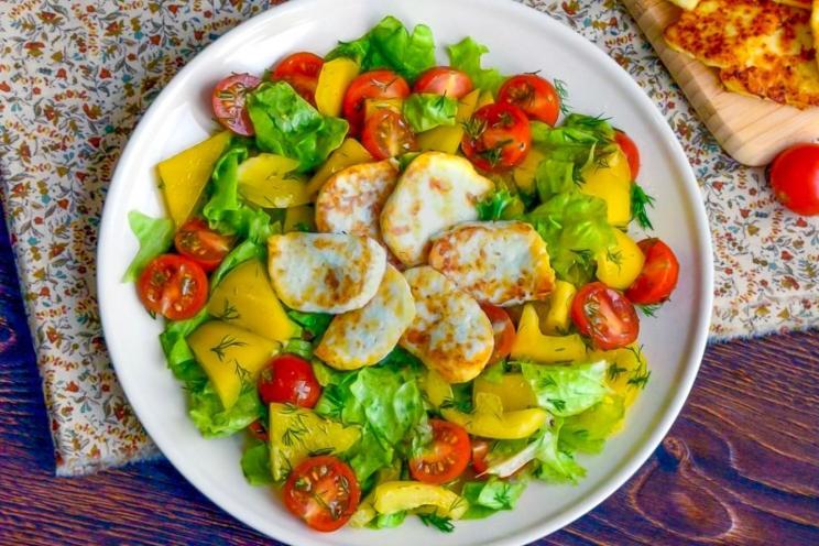 Fried Adyghe Cheese and Tomato Salad Fried Adyghe Cheese and Tomato Salad