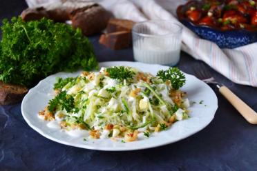 Quick Daikon Cucumber Salad with Egg and Yogurt