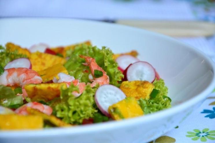 Shrimp and Omelette Salad