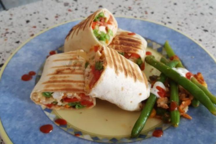 Quick & Healthy Chicken Green Bean Burrito