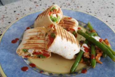 Quick & Healthy Chicken Green Bean Burrito