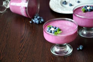 Blueberry Sour Cream Soufflé