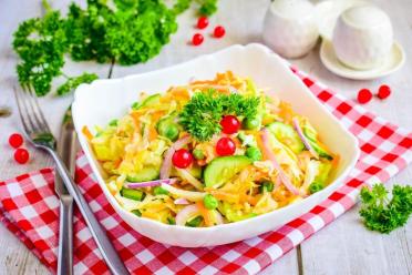 Fresh Cabbage, Pea, and Cucumber Salad
