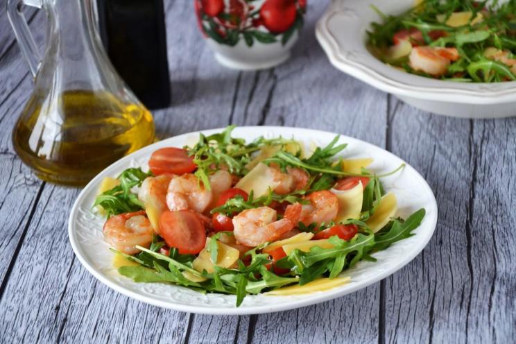 Shrimp, Arugula, and Maasdam Cheese Salad Shrimp, Arugula, and Maasdam Cheese Salad