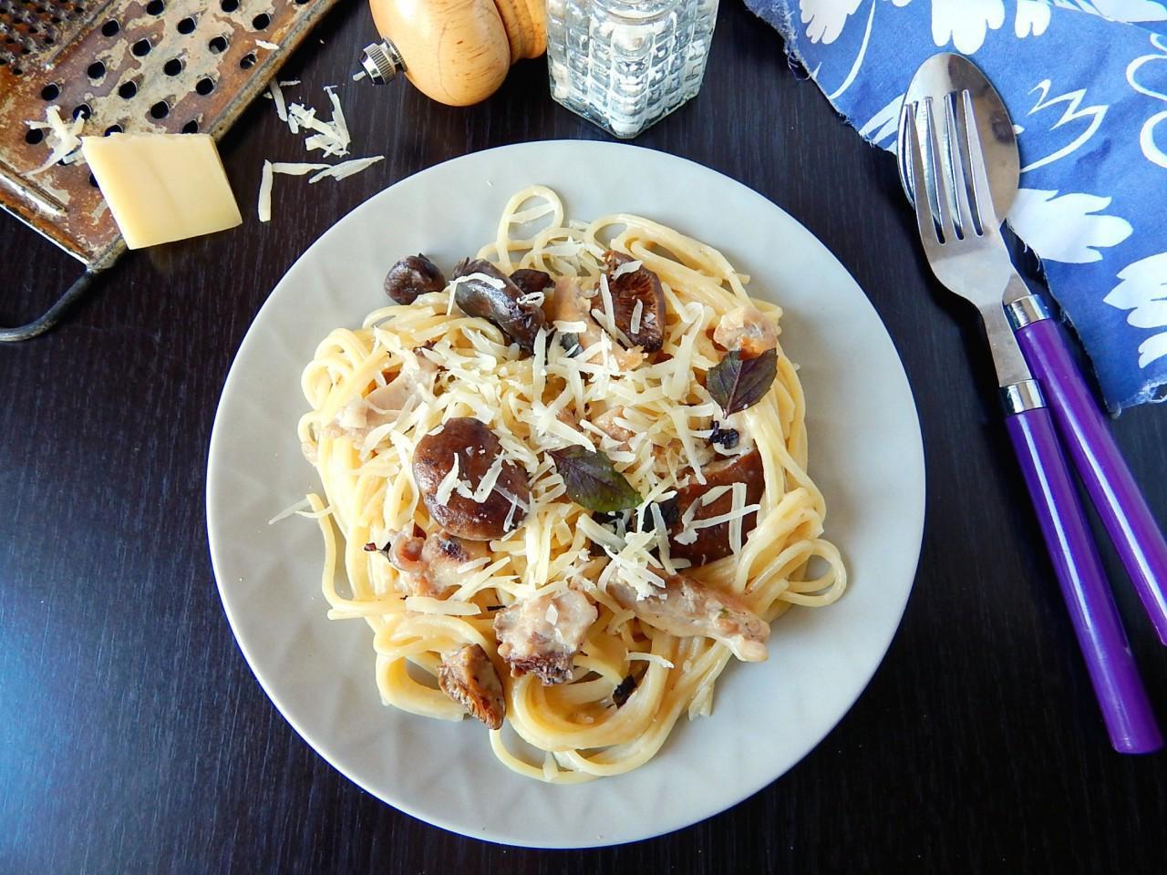 Creamy Chicken and Mushroom Spaghetti