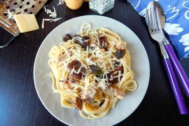 Creamy Chicken and Mushroom Spaghetti