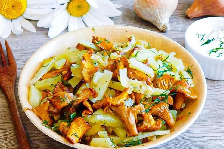 Mushroom Season Fried Potatoes with Chanterelles and Onions