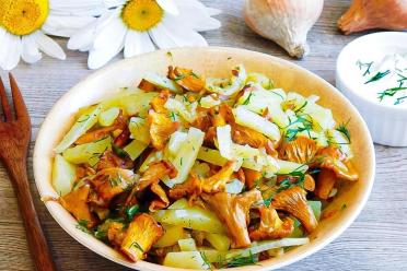 Mushroom Season Fried Potatoes with Chanterelles and Onions