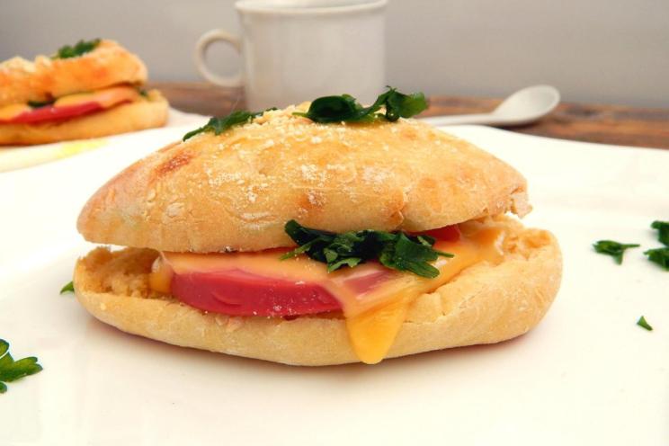 Oven-Baked Ham and Cheese Baguette