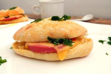 Oven-Baked Ham and Cheese Baguette