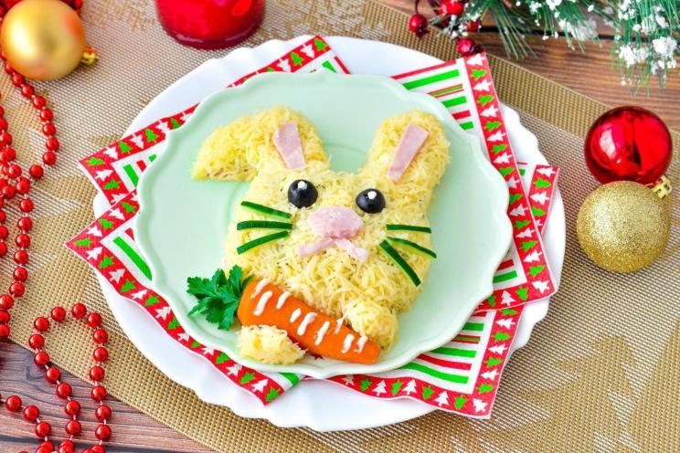 Festive Rabbit Salad with Ham and Prunes