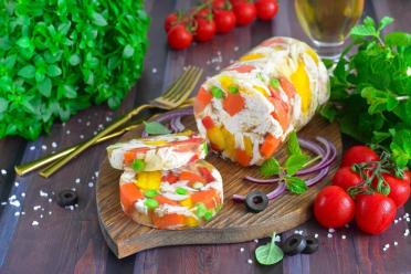 Chicken Gelatin Roll in a Bottle