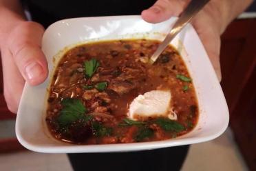 Hearty Georgian Kharcho Soup with Walnuts & Tkemali