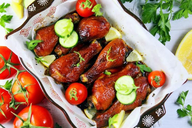 Caramel-Glazed Crispy Oven-Baked Chicken Legs