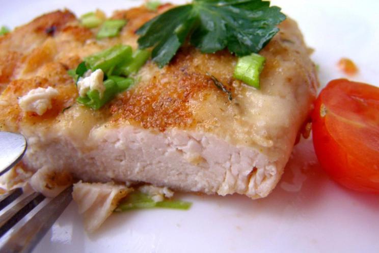 Cheesy Chicken Breast Chops in a Pan