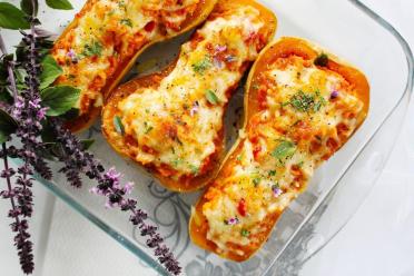 Spicy Chicken and Rice-Stuffed Butternut Squash