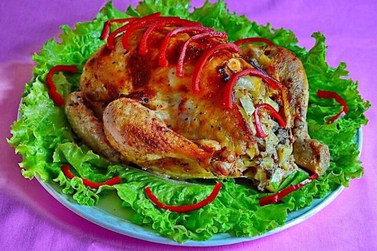 Oven-Baked Chicken Stuffed with Potatoes