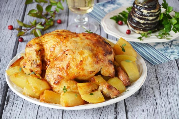 Roast Chicken with Crispy Skin and Potatoes
