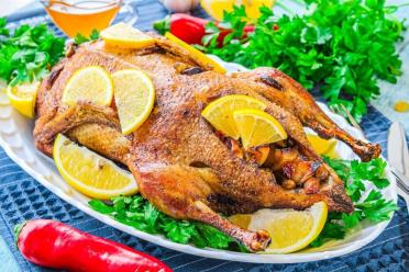 Oven-Roasted Turkey with Apples, Garlic, and Raisins
