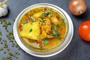 Turkish Lentil Soup with Smoked Chicken Wings