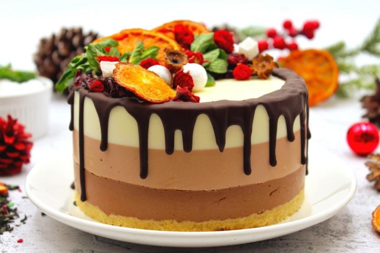 No-Bake Triple Chocolate Cheesecake