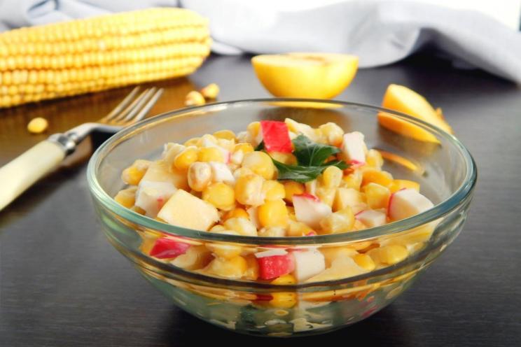 Crab Stick Salad with Apple and Corn Crab Stick Salad with Apple and Corn