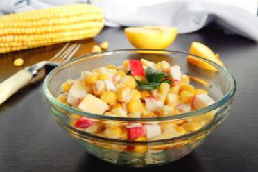 Crab Stick Salad with Apple and Corn
