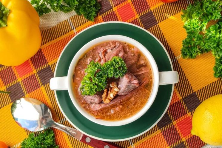 Hearty Georgian Beef Kharcho Soup with Rice