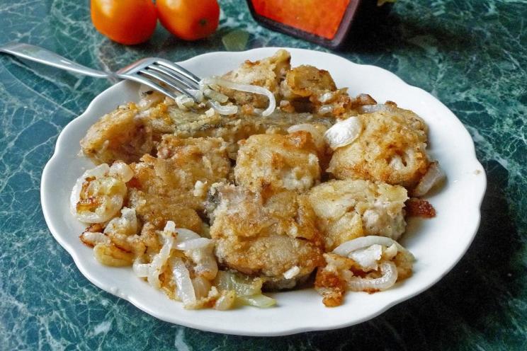 Quick & Tasty Pollock with Onion in Mayonnaise