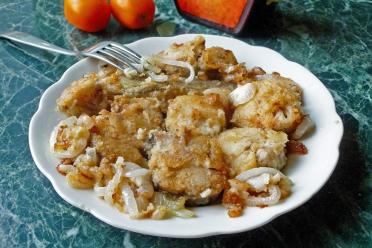 Quick & Tasty Pollock with Onion in Mayonnaise