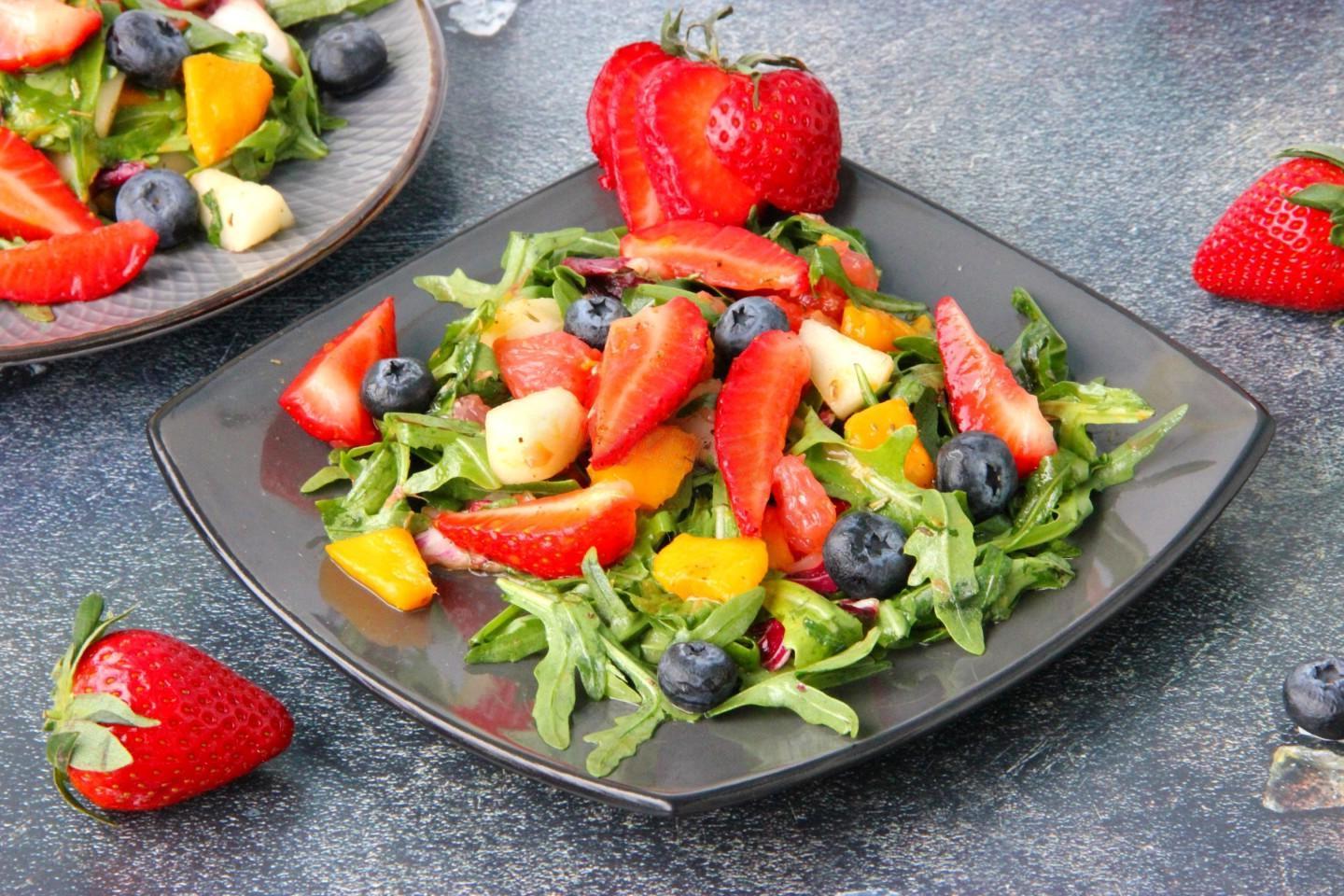 Mango & Strawberry Fruit Salad with Mediterranean Herbs Mango & Strawberry Fruit Salad with Mediterranean Herbs