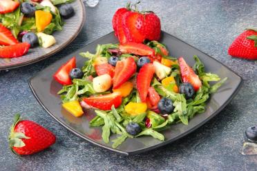 Mango & Strawberry Fruit Salad with Mediterranean Herbs