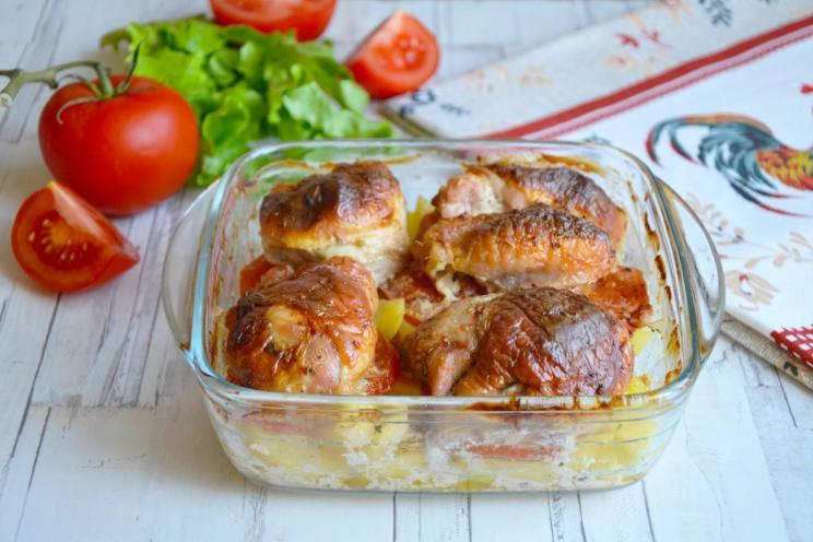 Oven-Baked Chicken and Potatoes in Kefir
