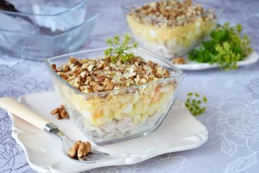 Layered Chicken Pineapple Salad