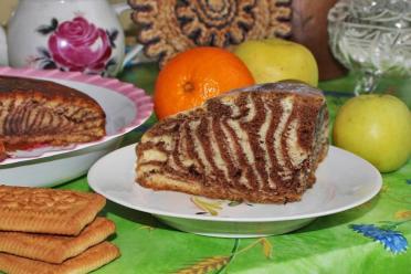 Vanilla Zebra Cake (No Glaze)