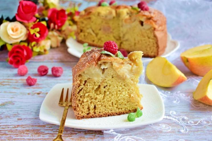 Fluffy Apple Kefir Charlotte Cake