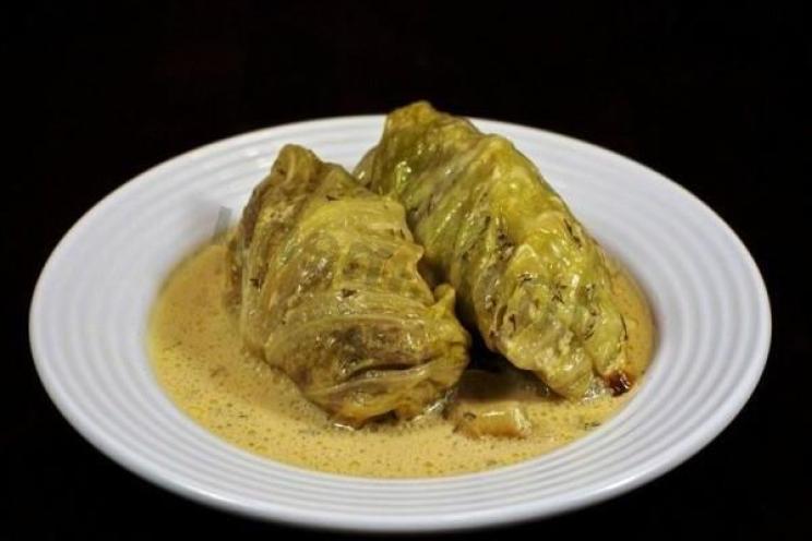 Sour Cream and Onion Baked Stuffed Cabbage Rolls