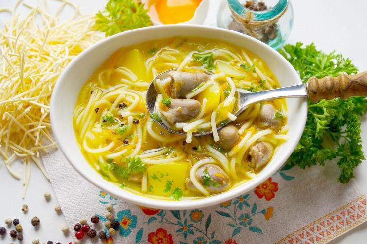 Chicken Heart Soup with Noodles and Potatoes Chicken Heart Soup with Noodles and Potatoes
