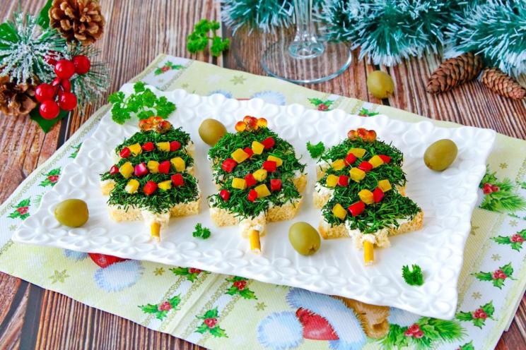 Festive Herringbone Sandwiches with Caviar and Cheese