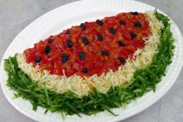 Chicken and Mushroom Watermelon Salad