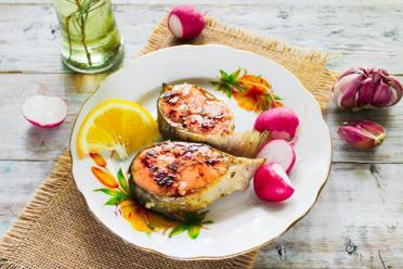 Pan-Seared Pink Salmon Steak