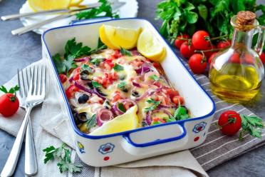Cheesy Oven-Baked Fish with Veggies