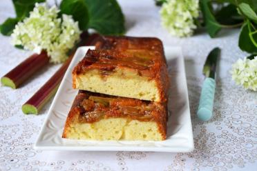 Rhubarb Almond Cake for Evening Tea