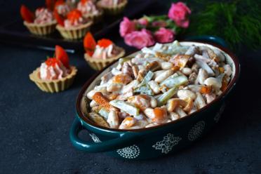 Savory Mushroom and Ham Salad with Pickled Mushrooms