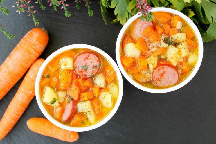 Quick & Hearty German Carrot Sausage Soup