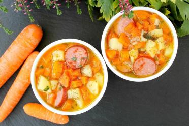 Quick & Hearty German Carrot Sausage Soup