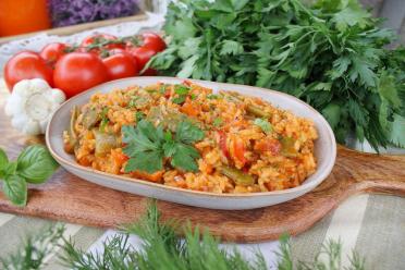 Tomato Green Bean Rice Delight