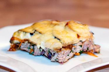Cheesy Eggplant and Meat Casserole