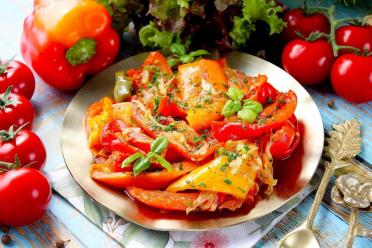 Savory Stewed Peppers and Tomatoes
